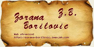 Zorana Borilović vizit kartica